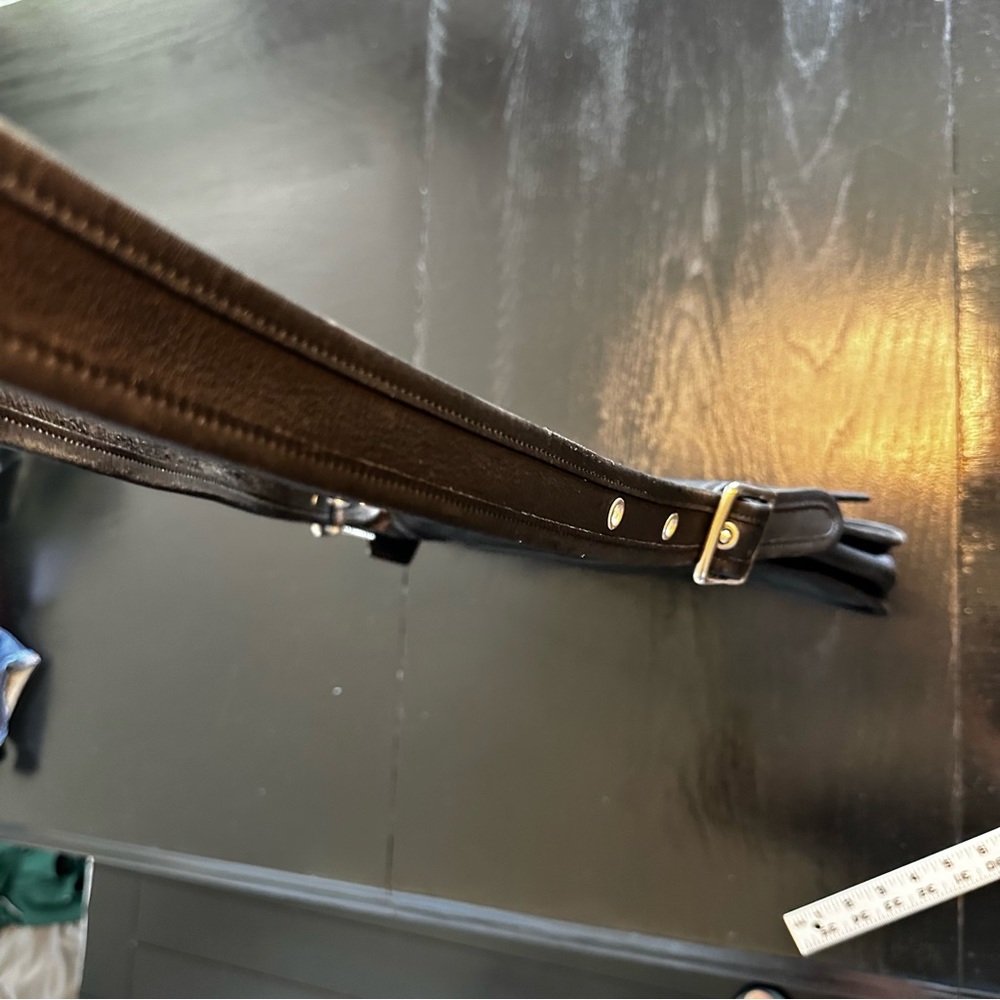 Vintage Y2K COACH Black Genuine Leather Satchel Bag Unisex Patrica Saddle - Picture 7 of 15